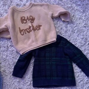 Old Navy Kids 'Big Brother' Sweater Set - Pink and Navy